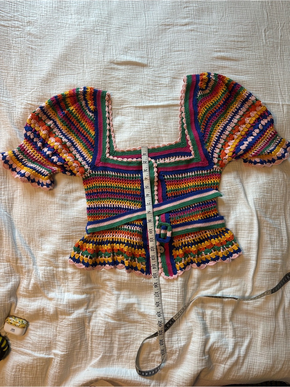 FARM Rio Multi Stitches Crochet Belted Top NWT S - Picture 10 of 12